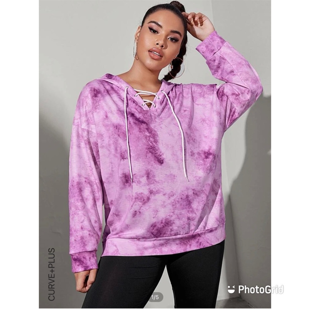 SHEIN curve tie dye hoodie